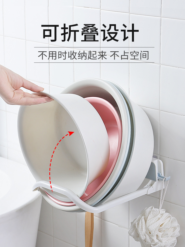 免打孔壁挂脸盆架卫生间神器放挂盆收纳架浴室盆子收纳置物架盆架