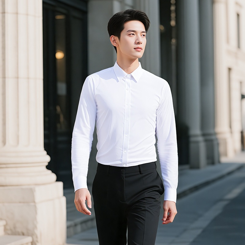 商务男职业装衬衫长袖衬衣项目部学校教师管理层工装通勤秋冬打底