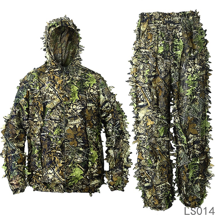 绿色树叶吉利服 3d树叶迷彩伪装服吉利服隐身衣 户外cs真人狩猎服