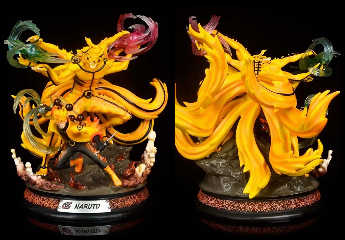 火影 gk 旋涡鸣人 六道仙人尾兽 九尾狐鸣人 可发光雕像 盒装手办