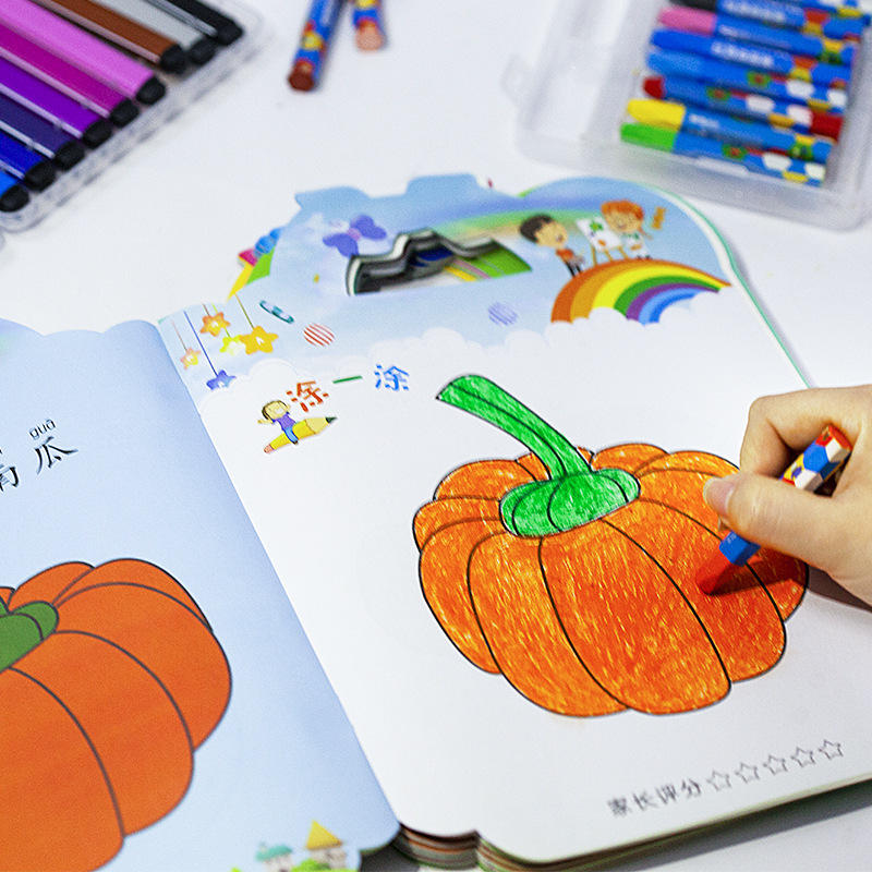 儿童画画本批发绘画本现货幼儿园小学生填色本涂鸦本宝宝涂色本