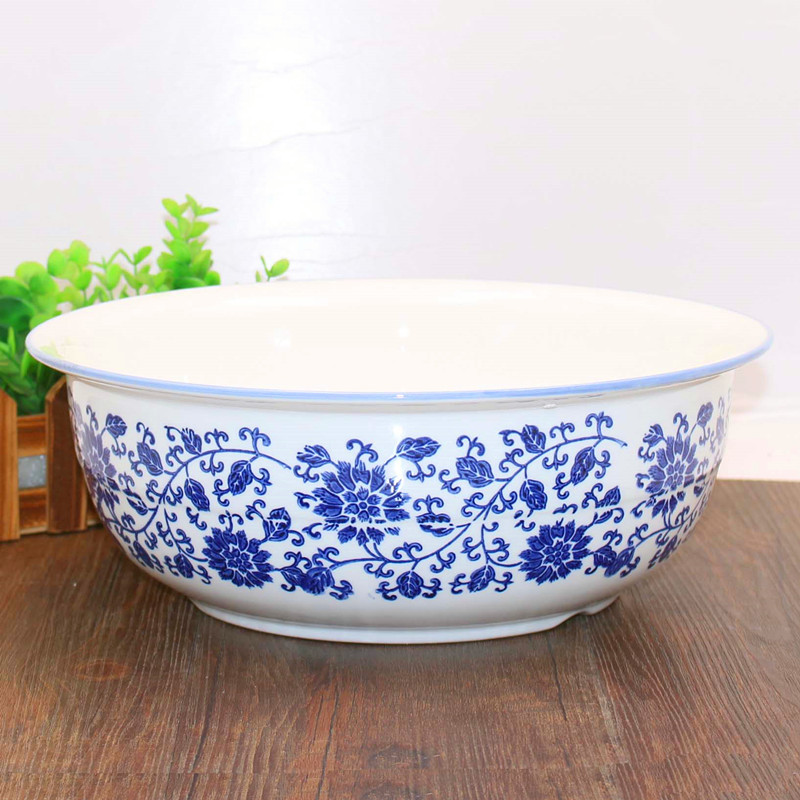 和面盆不沾面陶瓷盆和面厨房瓷盆揉面洗菜盆家用瓦盆活面和盆发面