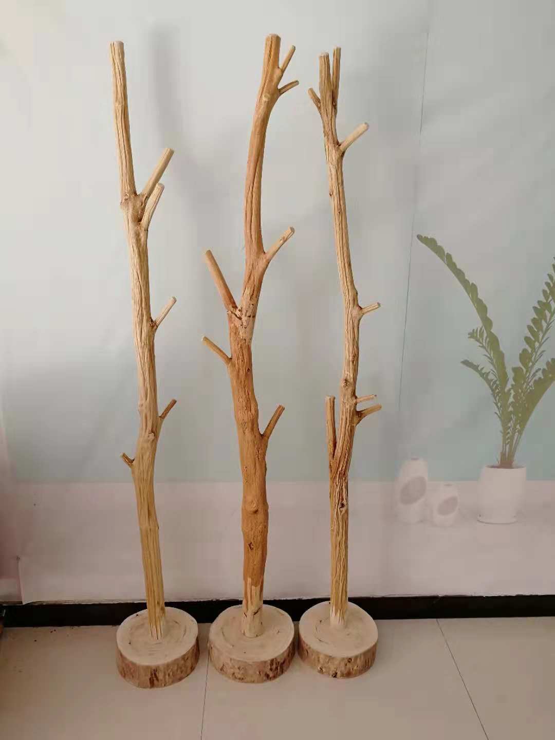 原木衣帽架 天然实木落地加粗树枝挂衣架卧室简约现代家用