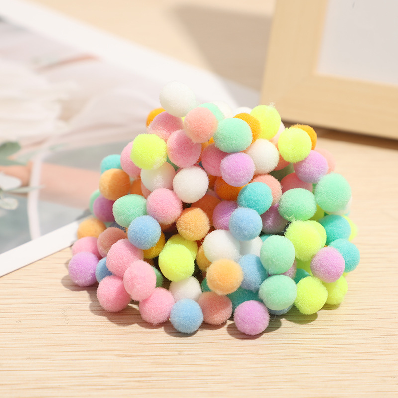厂家批发优质金葱绒球混色毛球diy环保材料包配件丙纶彩色小绒球