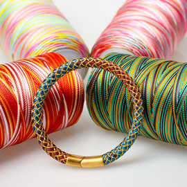 端午节手链12股段染线端午五彩线编手工编织锦鲤手绳龙鳞绳子diy