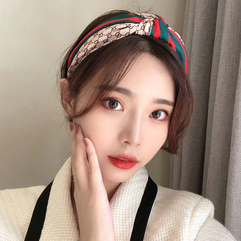 Yingmin Accessory 2022 New Korean Student Style Headband Retro White Match Cross-Knotted Wide-Edged Headband Fashion Hair Accessories