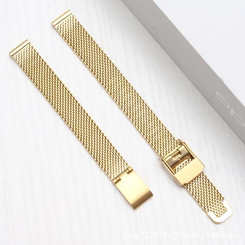 Substitute DW Stainless Steel Mesh with 0.6 Wire Double Buckle 8mm-24mm Milanis Steel Wire Watch Band Watch Bracelet