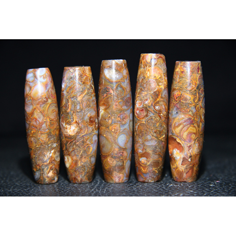 工厂原始海螺化石天珠法螺天珠 九眼石页岩老真 精品法螺