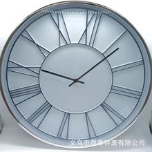 现代简约50cm电镀挂钟 白底罗马数字 静音三色电镀金/银/玫瑰金