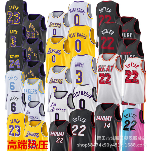 新款外贸球衣湖人热火湖人凯尔特人压城市版篮球热压版-阿里巴巴