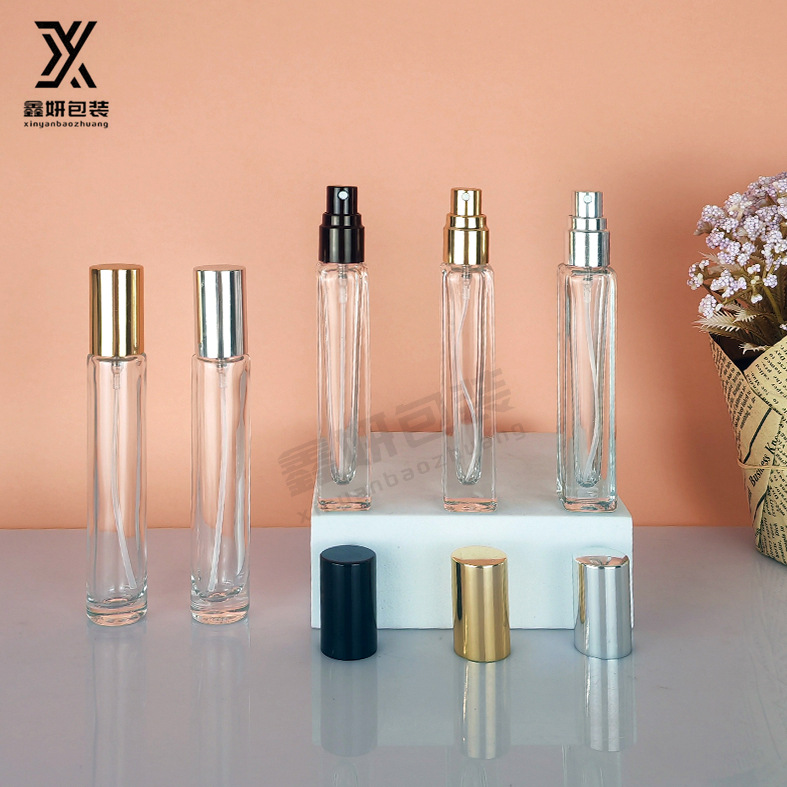 factory spot 10ml square perfume bottle glass sub-bottle perfume sprayer cylindrical perfume roll