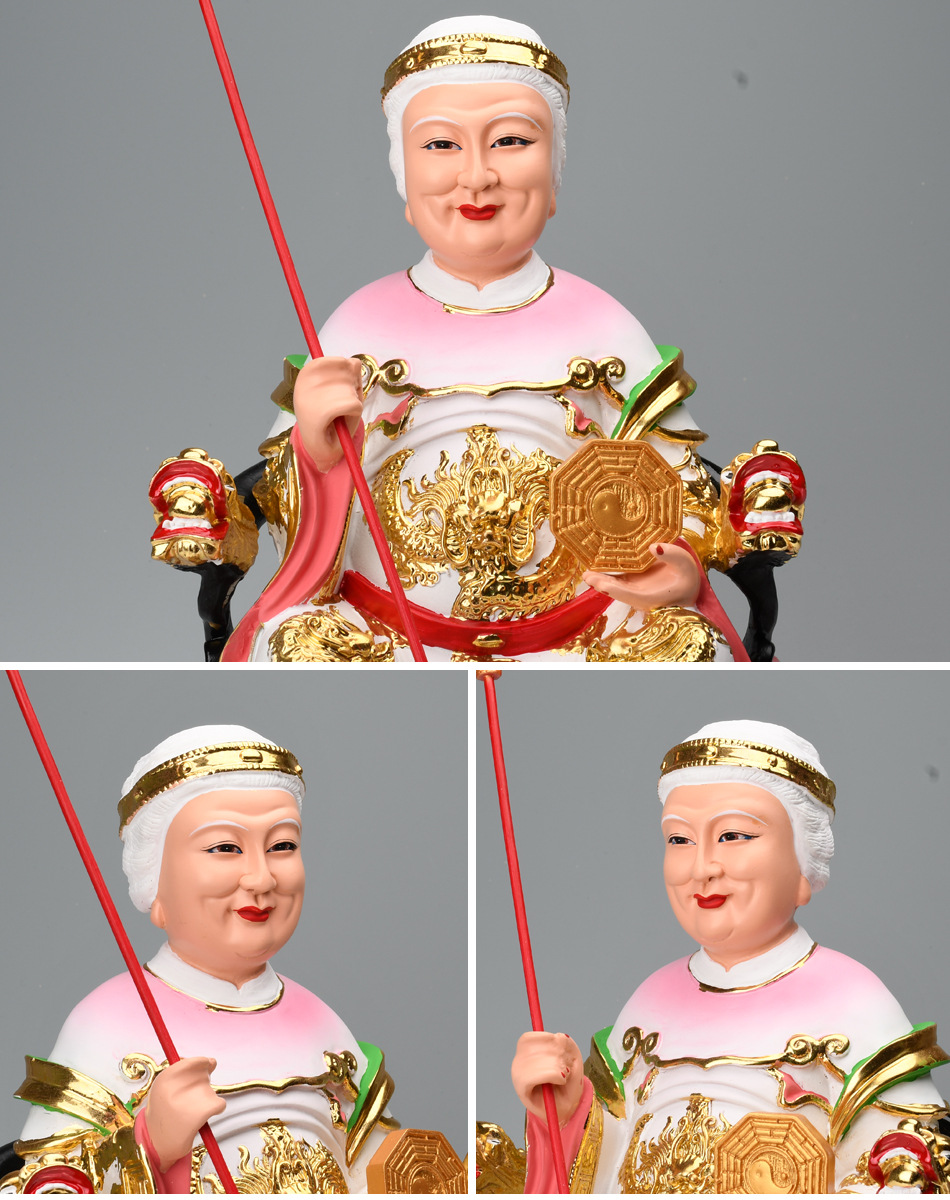 无极老母神像白衣白发八卦老母树脂佛像批发16/19寸无生骊山黎山