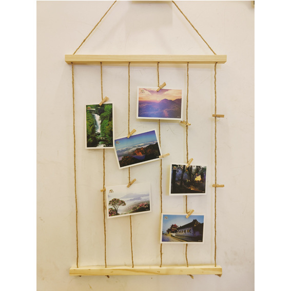 网红照片墙装饰夹子麻绳冲印打印相片少女心悬挂卧室墙面挂墙相框