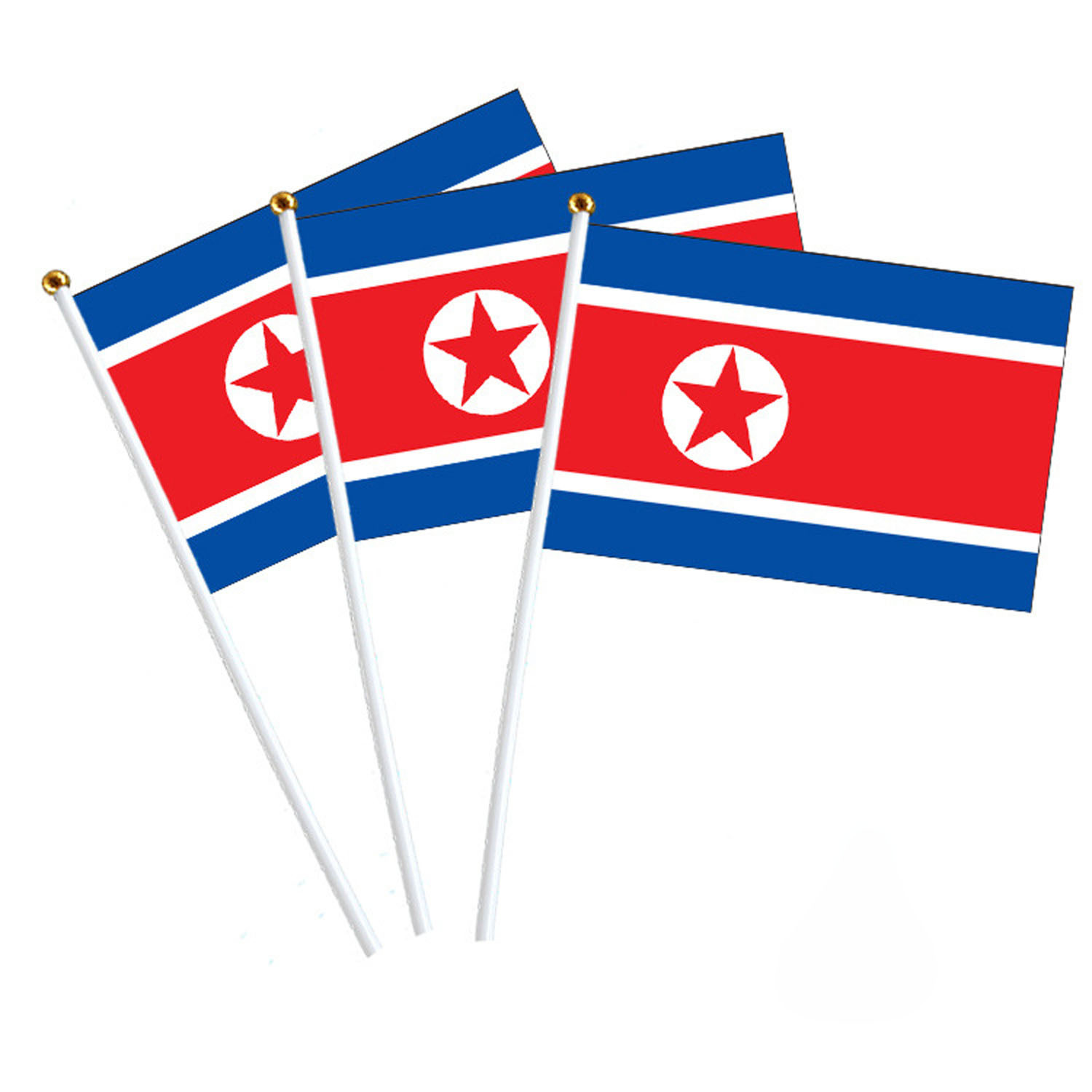 【跨境供应】朝鲜小国旗定制14*21手摇旗大选广告小旗帜定做