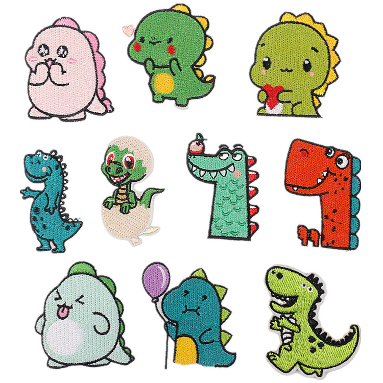 Xiao Tian Cartoon Cute Emboridery Label Little Dinosaur Embroidered Cloth Sticker Bag Patch Clothes Decoration Zhang Zi Label Ironing
