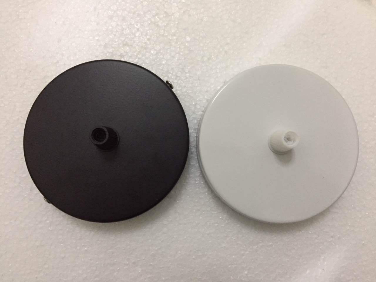 黑色白色吊灯吸顶盘圆形铁艺底盘吊灯吸顶灯壁灯小底盘灯具配件