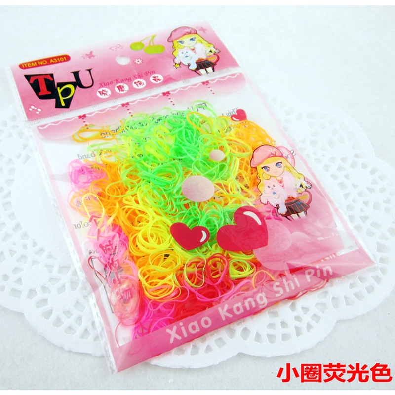 Wholesale Bag Black, Colors Children's Disposable Elastic Rubber Band Hair Band Hair Ring Head 300 Pieces