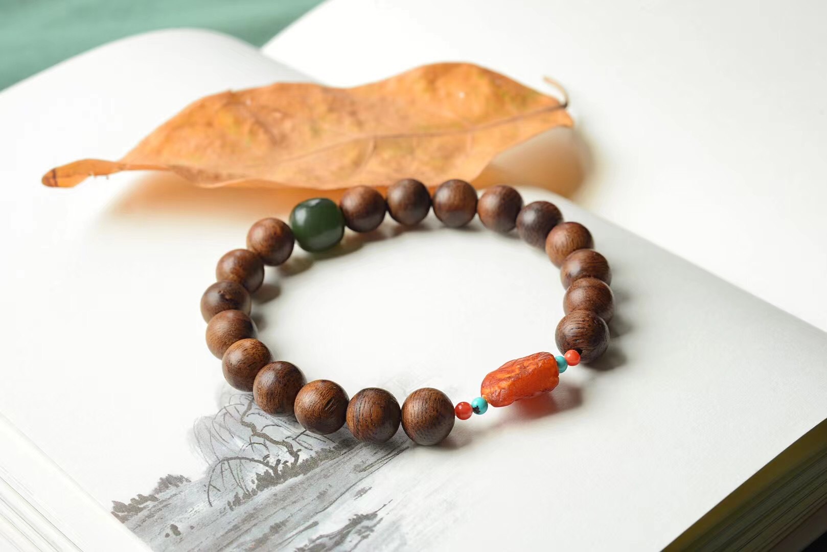 手串产地汕尾造型几何型样式男女通用种类手链处理工艺滴油材质沉香木