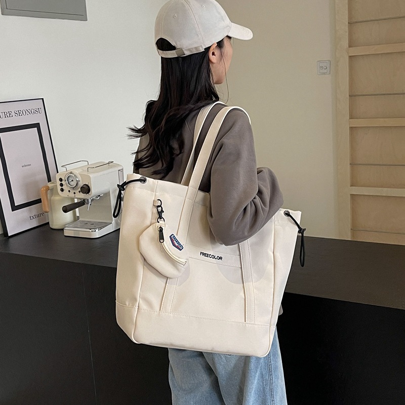 韩版时尚休闲布包大容量托特包女士2024夏季新款腋下包百搭单肩包