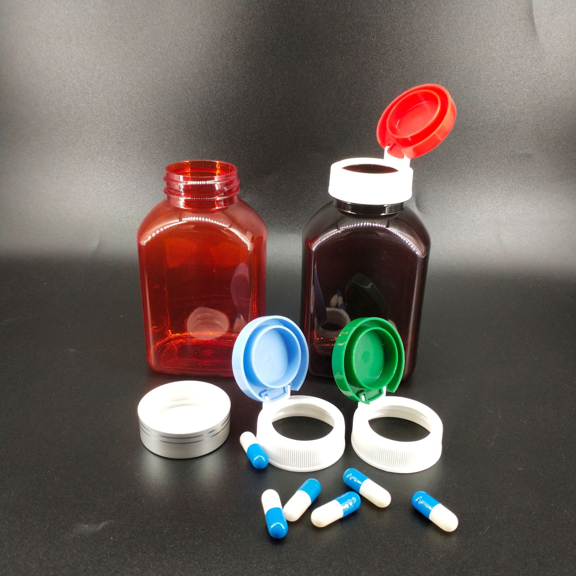 120cc250cc广口塑料瓶分装瓶半翻盖胶囊药丸保健品药瓶厂家批发