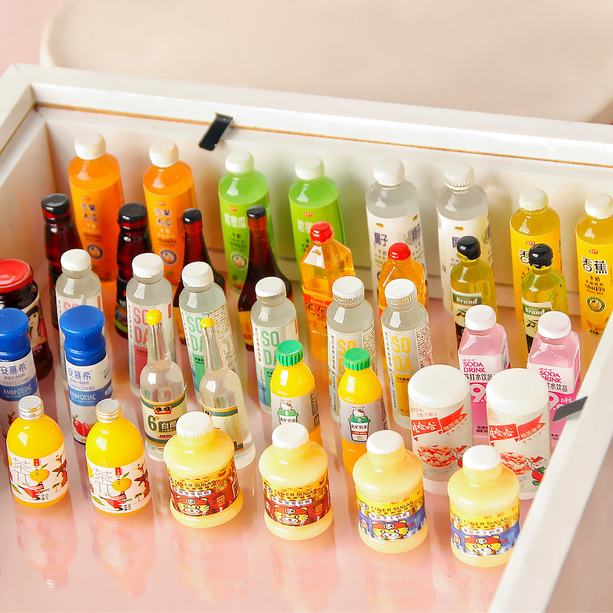 彩色创意饮料瓶牛奶小巧迷你味极鲜树脂手工diy耳环耳饰材料配件