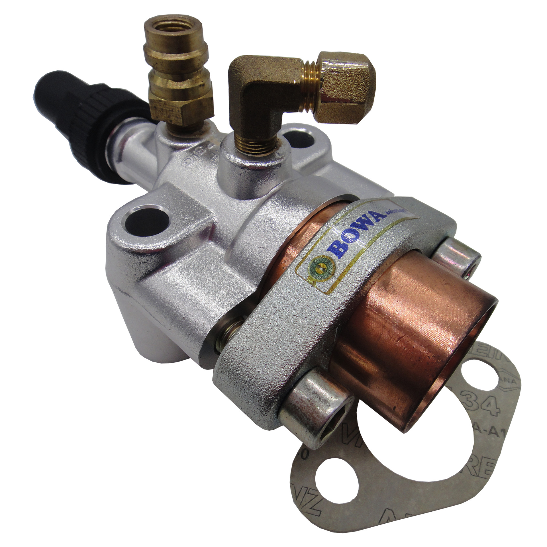 铝制截止阀带卵型连接口转换成紫铜管焊接,用于客车空调和冷藏车