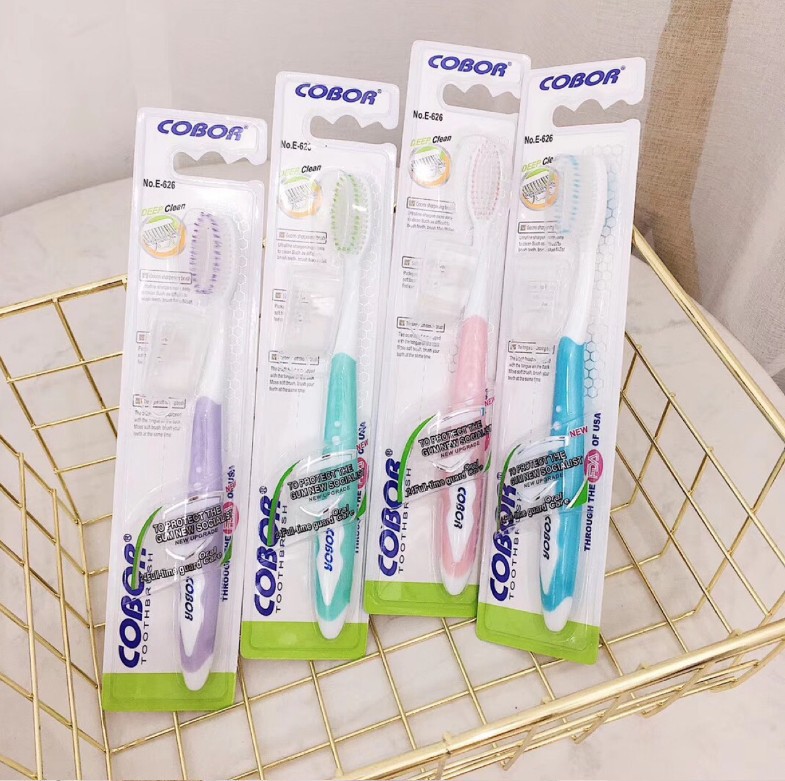 Cobor COBOR American Toothbrush Ultra-Fine Soft Hair Gum Care Adult Toothbrush 12 Family Travel Pack