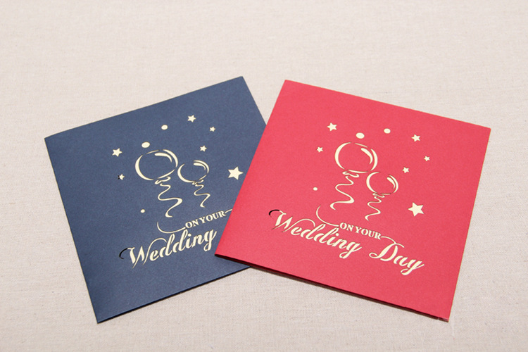 结婚贺卡定制 创意立体纸雕手工祝福小卡片婚礼婚庆用品送礼贺卡