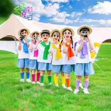 儿童合唱演出服小学幼儿园啦啦队表演服装舞蹈糖果色毕业照班服