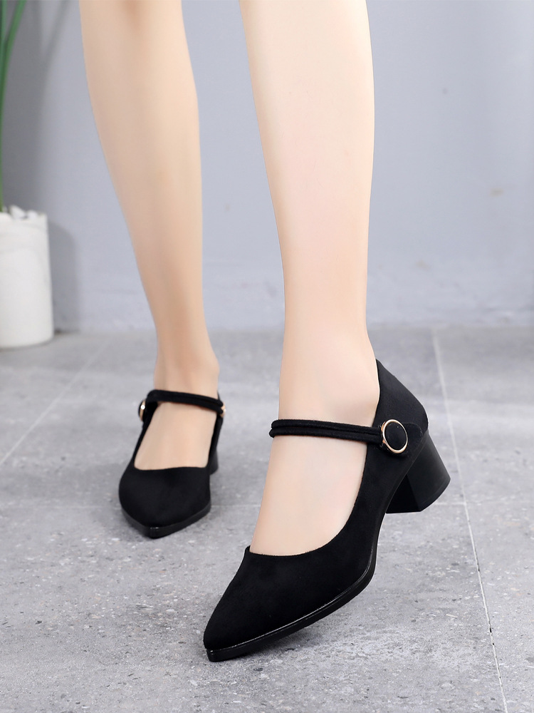 老北京布鞋女春新款高跟单鞋黑色上班鞋久站不累脚工作鞋职业软底