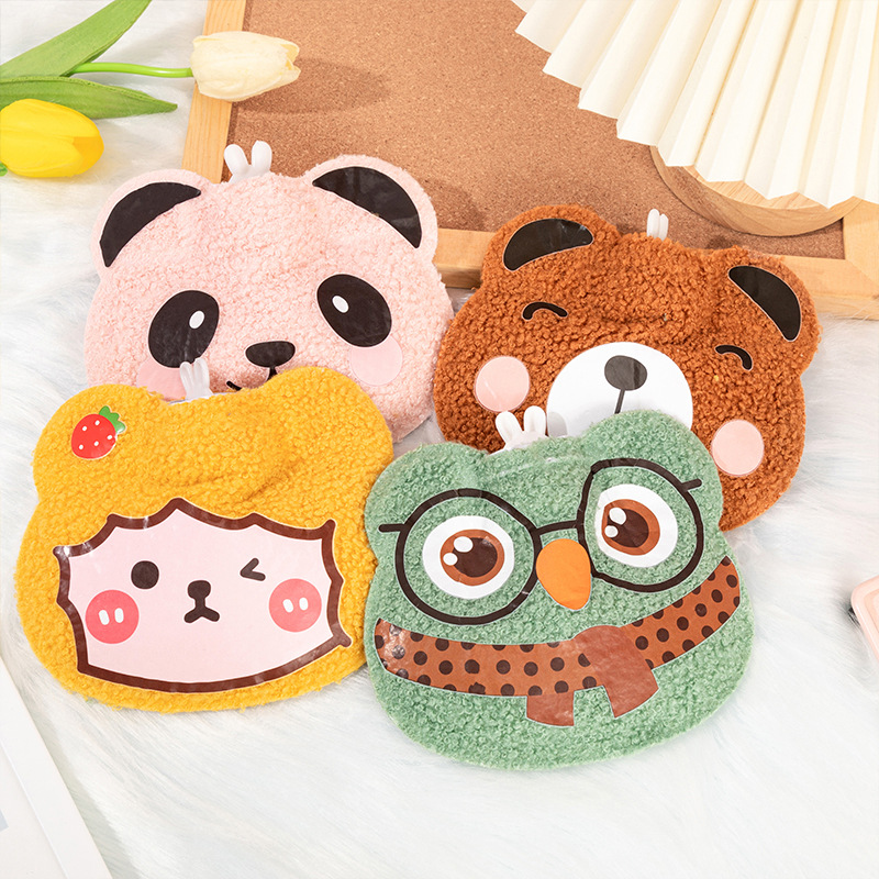 Winter New Cartoon Plush Hot Water Injection Bag Mini-Portable Teddy Plush Hand Warmer Student Cute Heating Pad