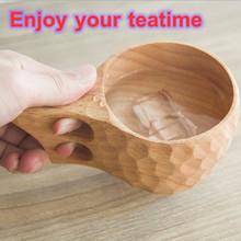 New Portable Wood Coffee Mug Rubber Wooden Tea Milk Cups跨境