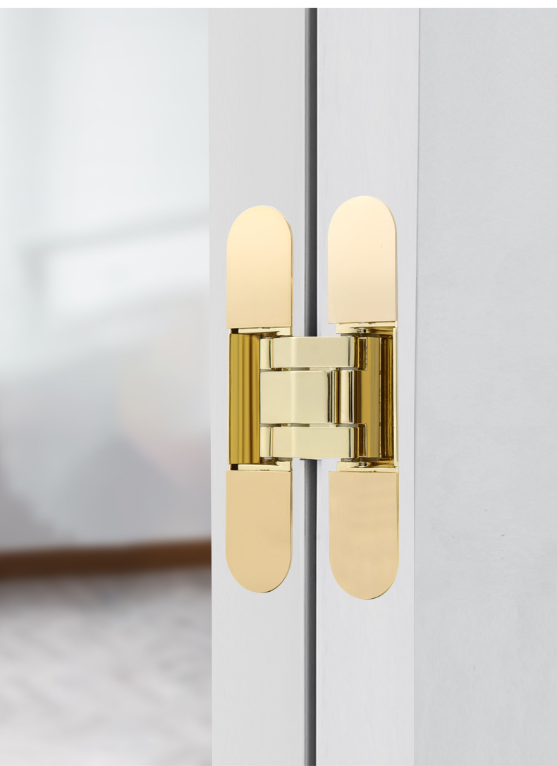 135x28隐形门合页三维可调折叠门生态木门暗藏十字铰链暗装合叶