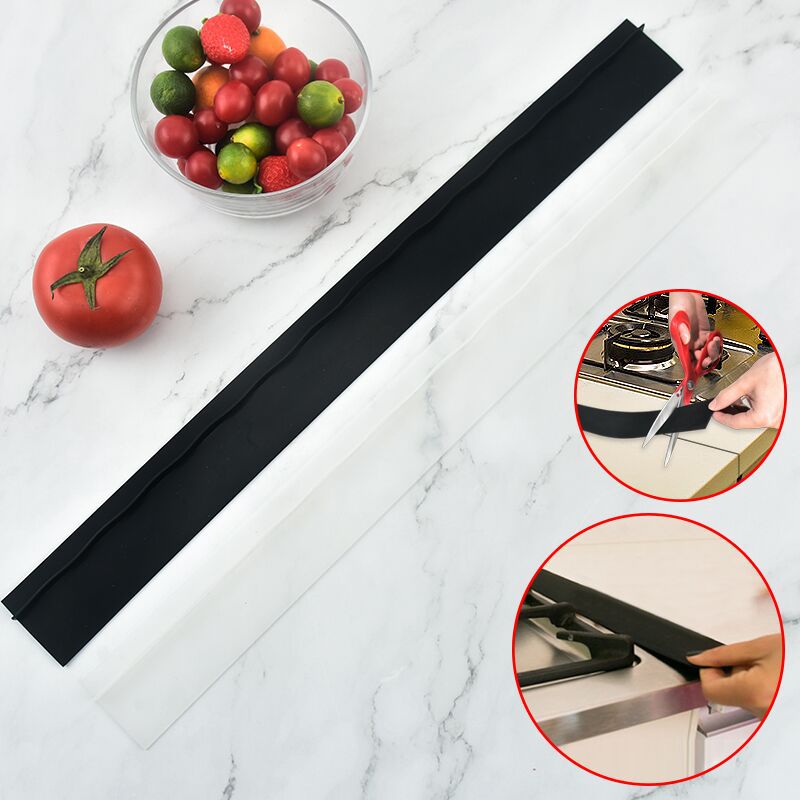 厨房灶台缝隙密封条防油污可裁剪硅胶密封嵌条stove counter gap