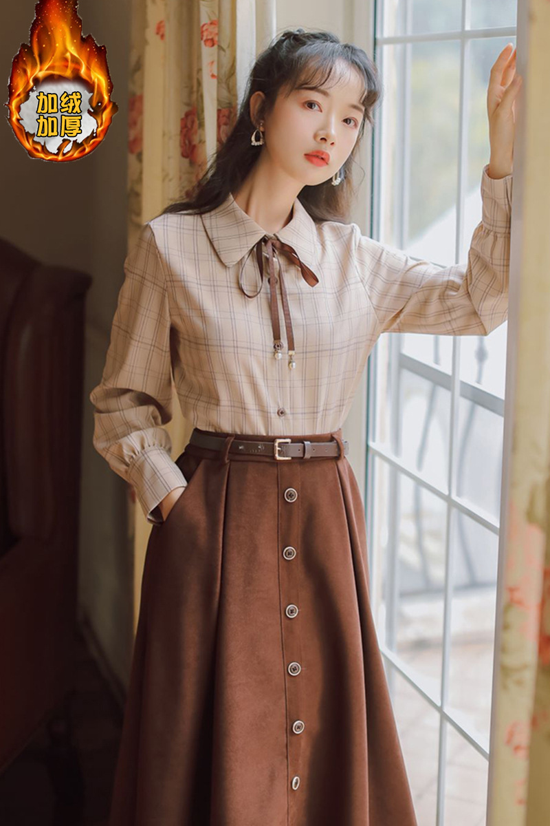 教资面试套装女冬天教师证资格穿搭职业装加绒连衣裙子秋冬季学生