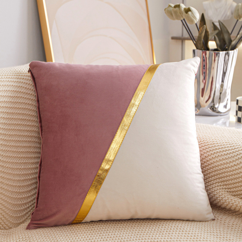 New Netherlands Velvet Home Fabric Pillow Cover Golden Stitching Pillow Sofa Cushion Cover Waist Pillow Home Bed Head