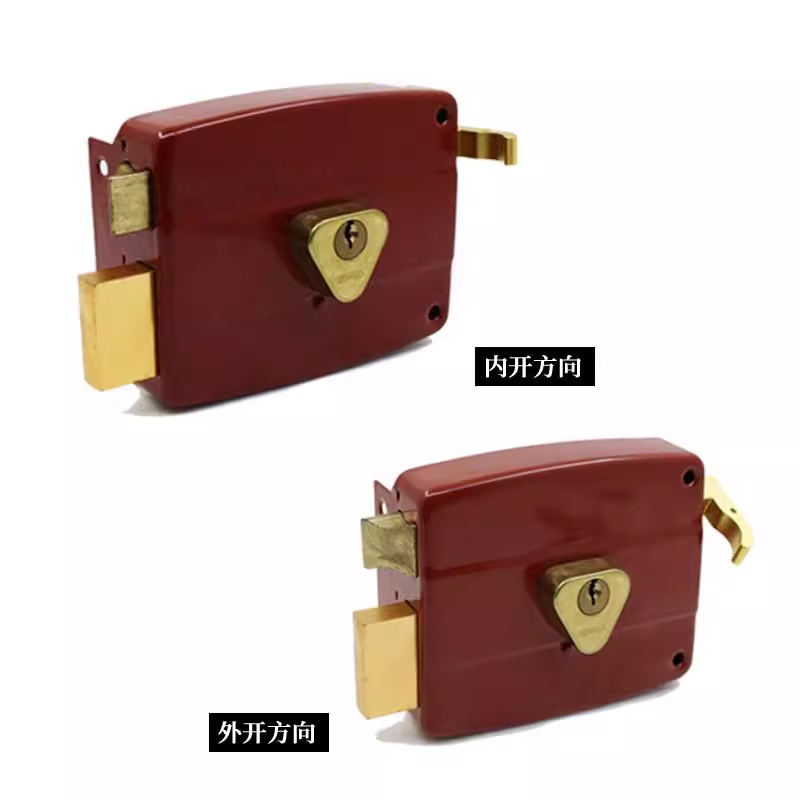 老式防盗门铁门116型加厚双舌锁外装暗锁 室内门锁全铜双舌木门锁
