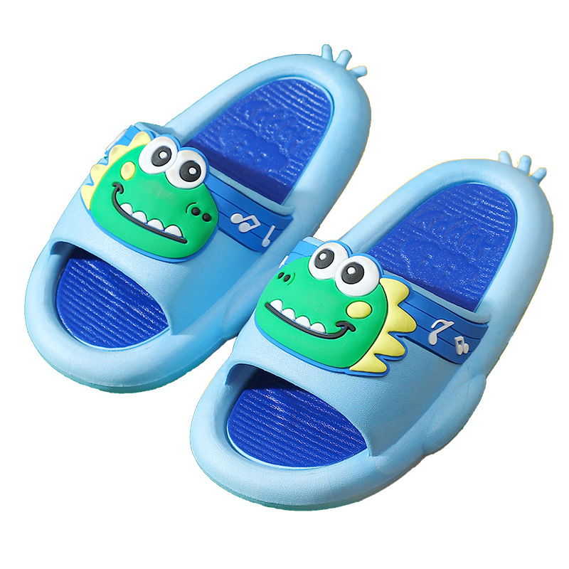 Children's Slippers Summer Home Indoor Non-Slip Cartoon Little Dinosaur Boys and Girls Baby Soft Bottom Sandals Can Be Worn outside