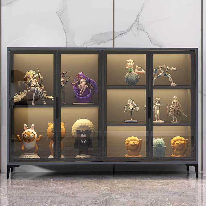 手办柜展示柜摆件防尘玻璃柜书柜轻奢模型玩具陈列柜置物柜