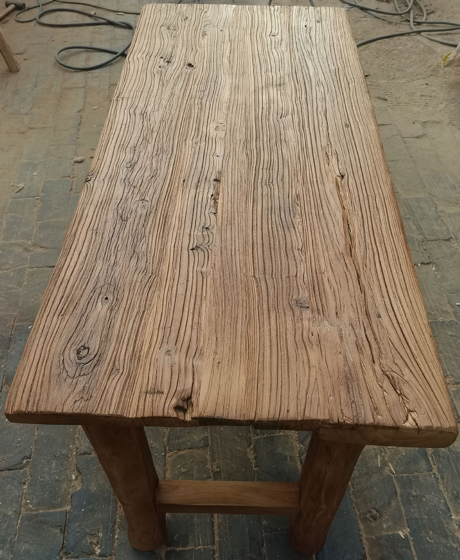 花台老茶桌长条榆木道具包吧台桌椅大板影视手工木商用实木桌风化