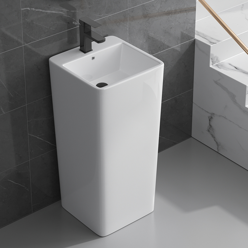 立柱式洗脸盆陶瓷一体立柱盆卫生间洗手盆个性阳台洗手台盆连体