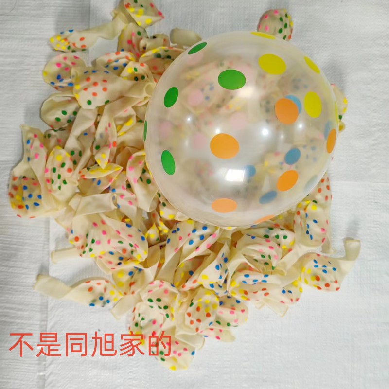 12-Inch Transparent Colorful Polka Dot Balloon Wedding Birthday Party Decoration Balloon Night Market Stall Polka Dot Rubber Balloons