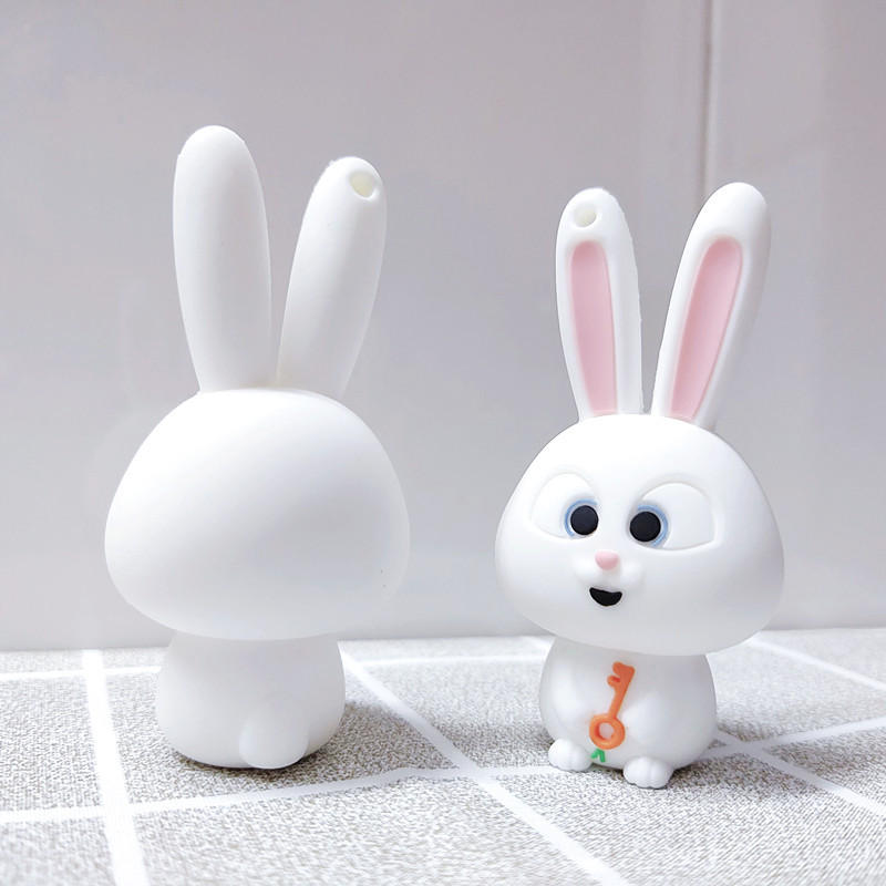 新款pvc软胶立体公仔来图设计可爱小白兔动漫滴胶3d盲盒玩偶摆件
