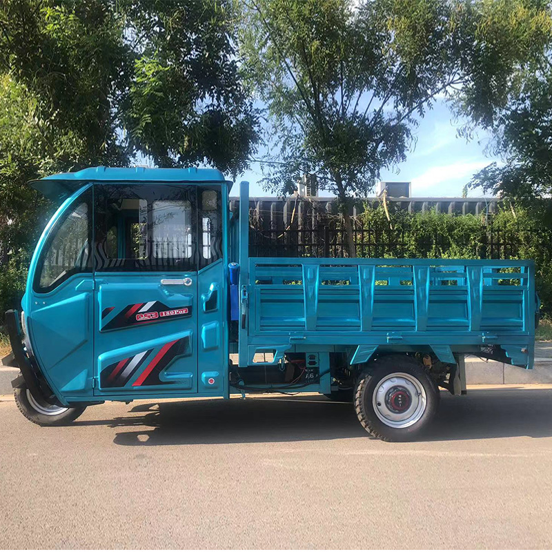 电动三轮车拉货农用车封闭单排集市两用左侧方向盘拉货农用电瓶车