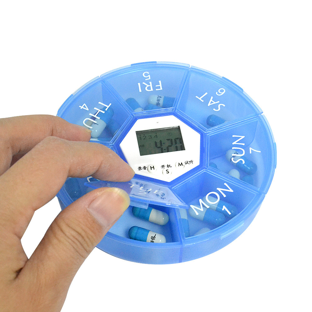 pft-55v语音智能电子药盒 迷你便携式提醒药盒 服药提醒器