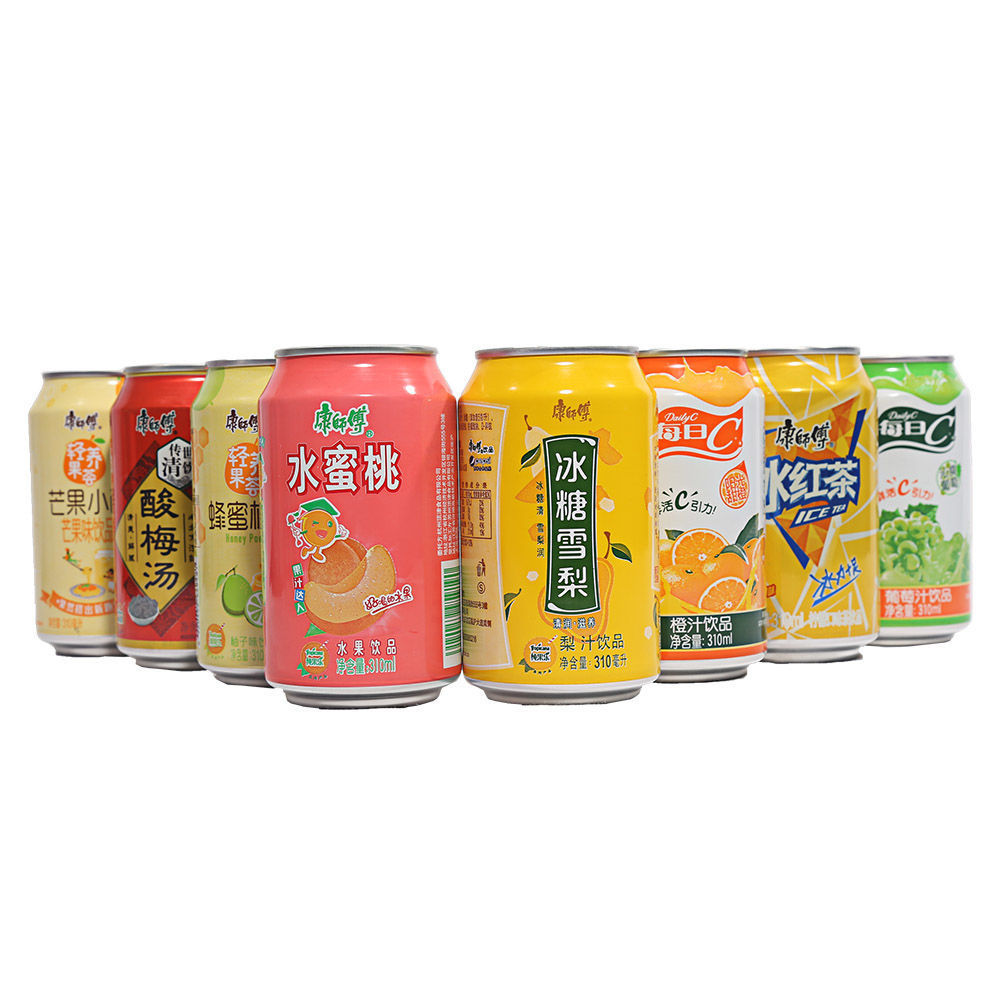 康师傅冰红茶饮料310m罐装小瓶果味饮品整箱6瓶冰糖雪梨葡萄混装