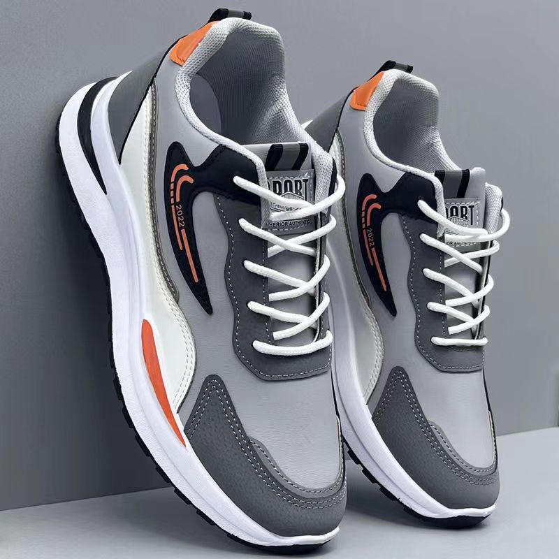 2022 New Large Size Cross-Border Foreign Trade Men's Shoes Sports Casual Men's Shoes Mesh Men's Breathable Shoes Black Men's Shoes