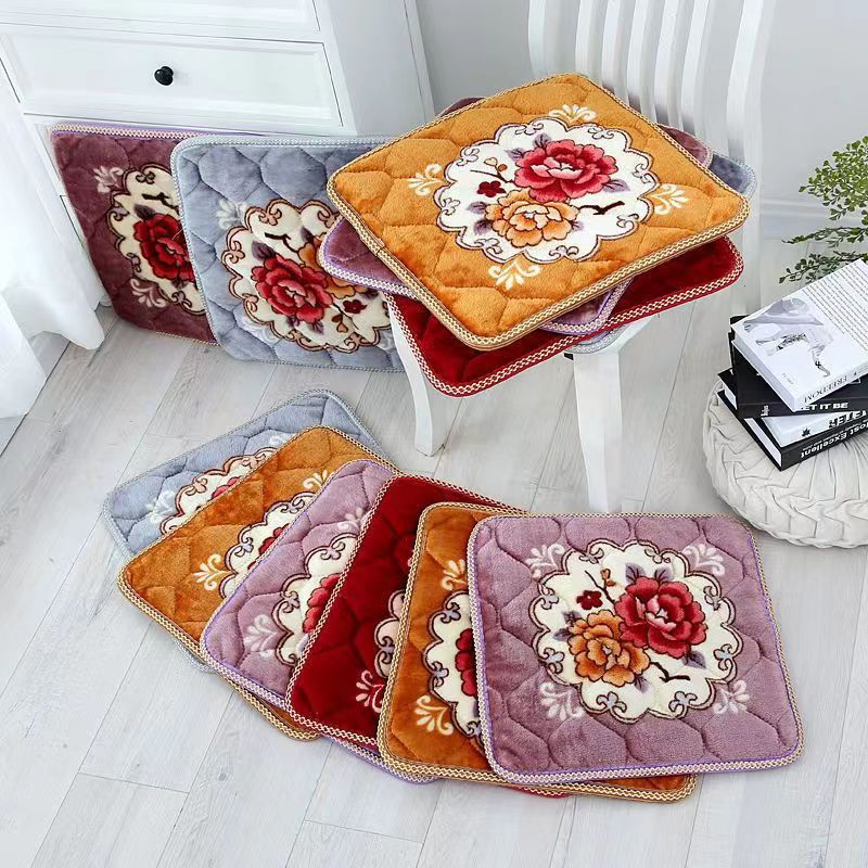 Winter Warm Thickened Fleece Butt Seat Cushions Non-Slip Chair Cushion Household Sofa Dining Table and Chair Stool Chair Cushion Wholesale