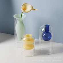北欧现代ins风创意水培透明玻璃花瓶客厅餐厅桌面个性艺术摆件器