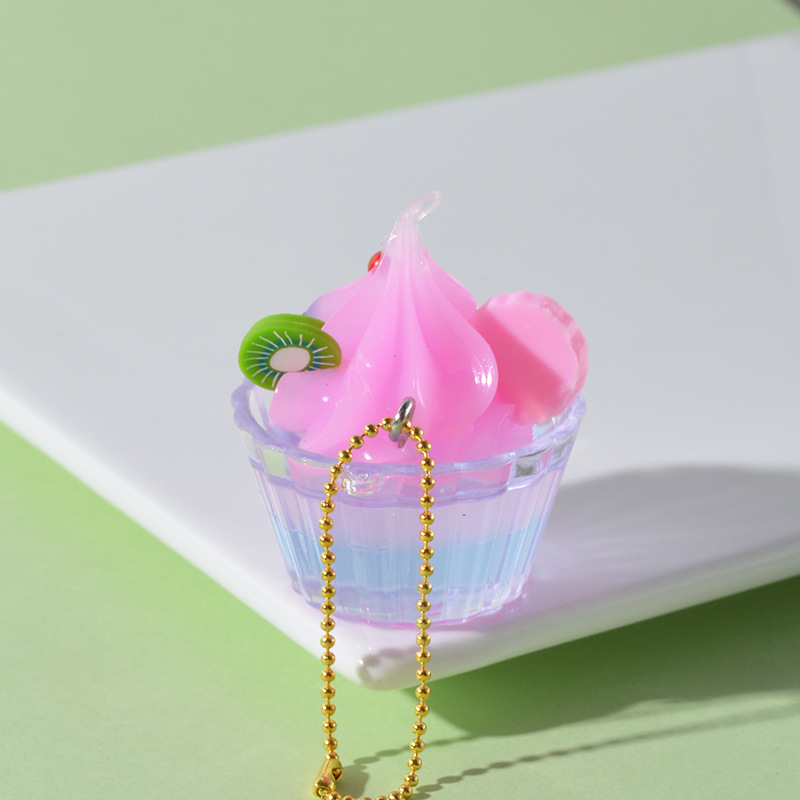 Simulation Candy Toy Cup Pendant Mini Simulation Cream Fruit Cake Sundae Glass Simulation Food Ornament